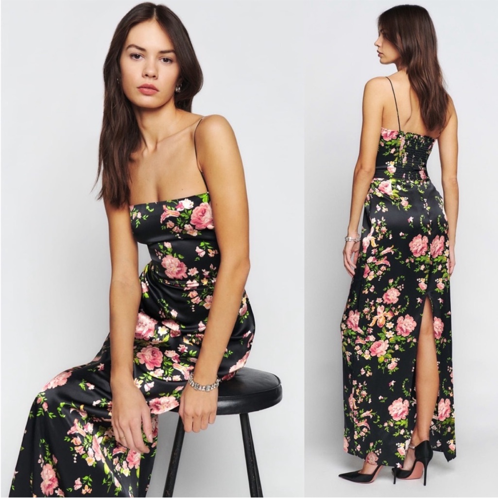 Frankie Polina Silk Dress, Reformation, Nwt